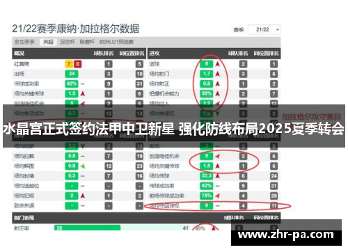 水晶宫正式签约法甲中卫新星 强化防线布局2025夏季转会